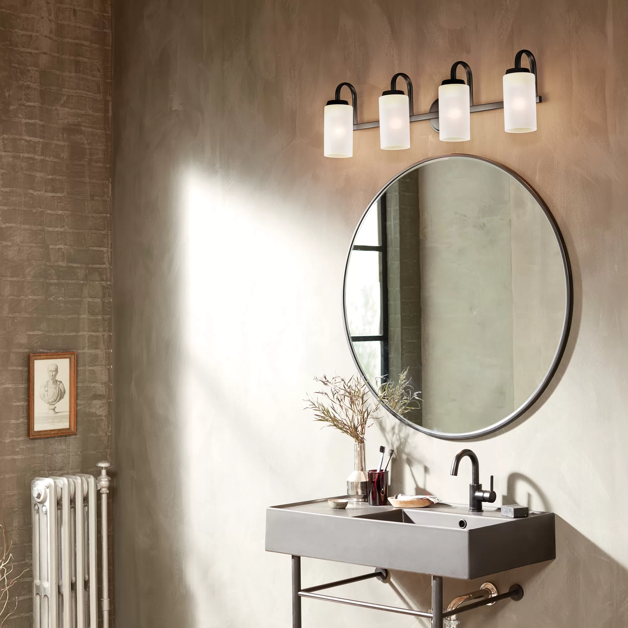 Kichler 55088BK Kennewick 32-in 4-Light Black Traditional Vanity Light - Image 3