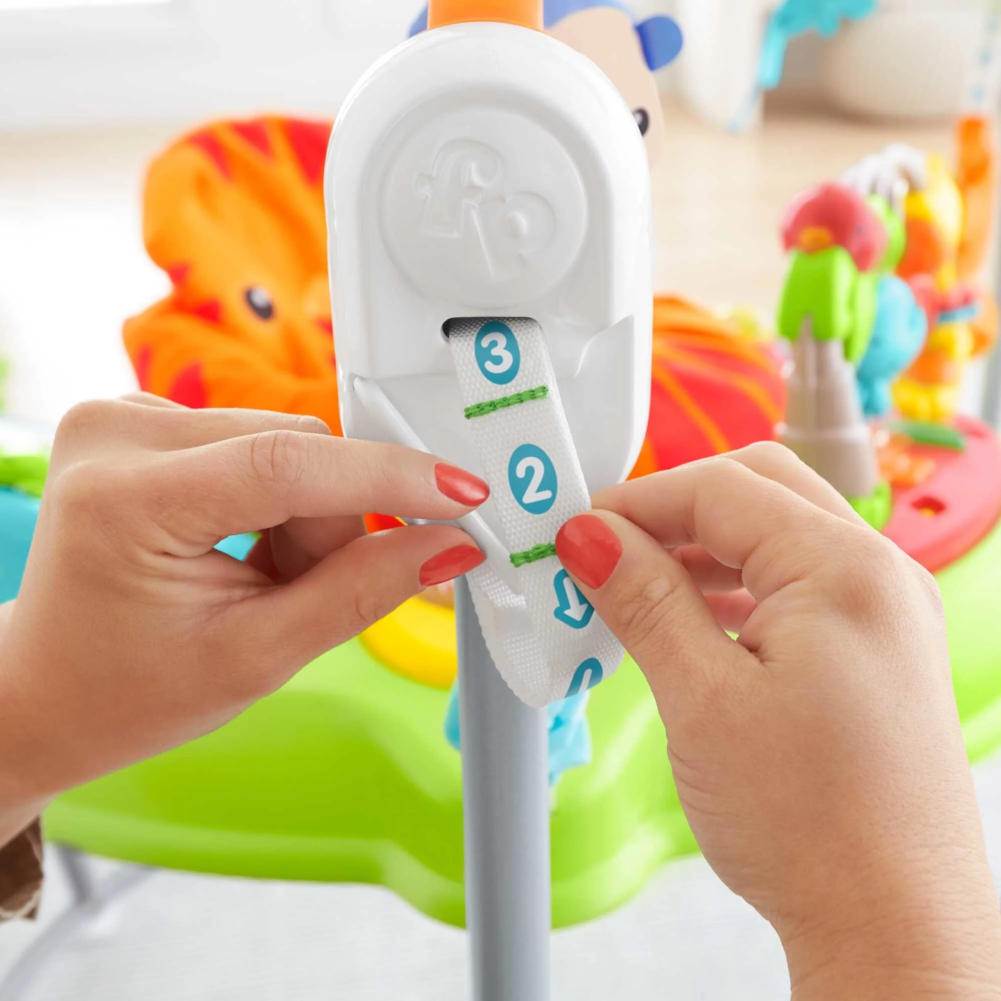 Fisher-Price Baby Bouncer Tiger Time Jumperoo Activity Center with Lights Music and Toys - Image 4