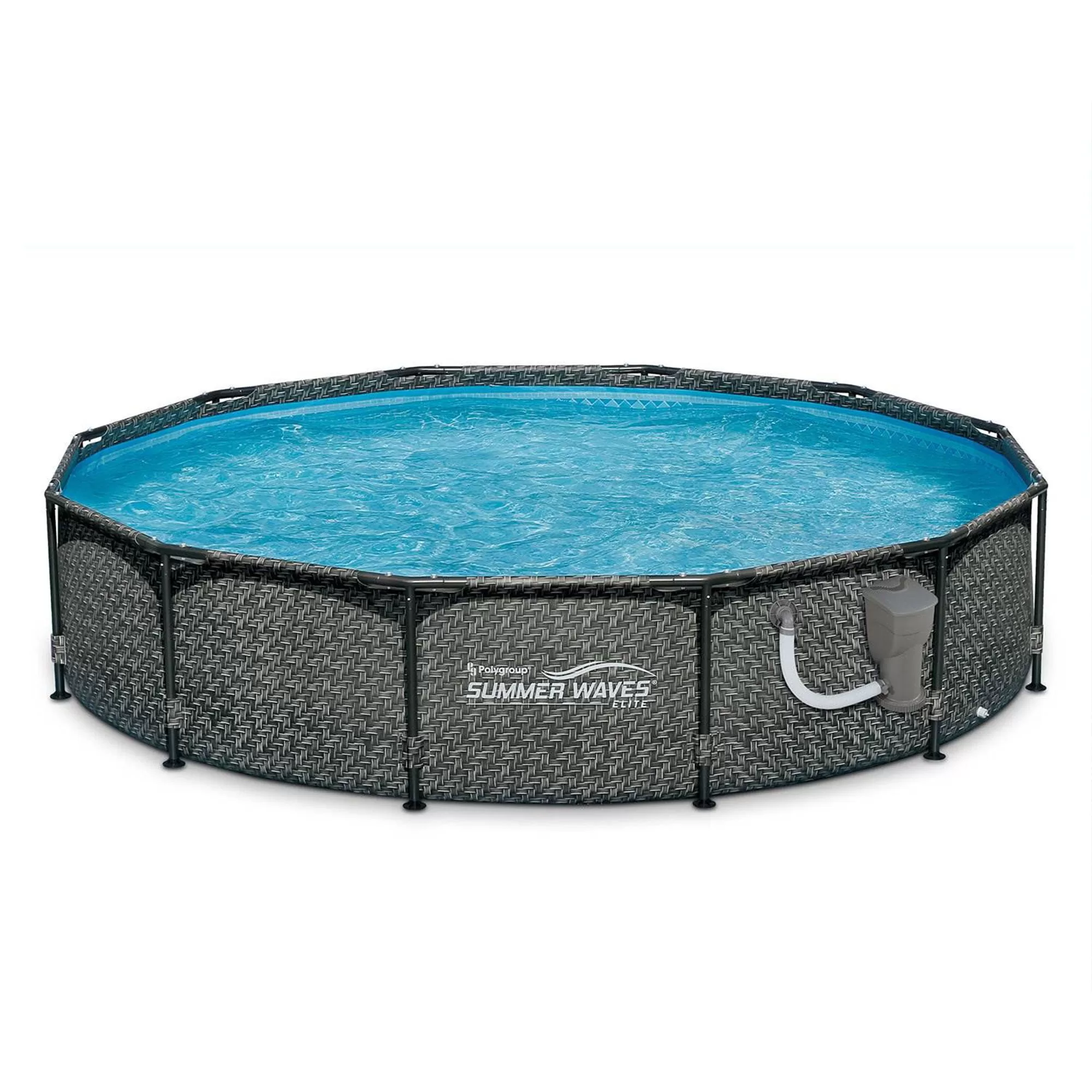 Summer Waves 12' x 33" Outdoor Round Frame Above Ground Pool with Pump