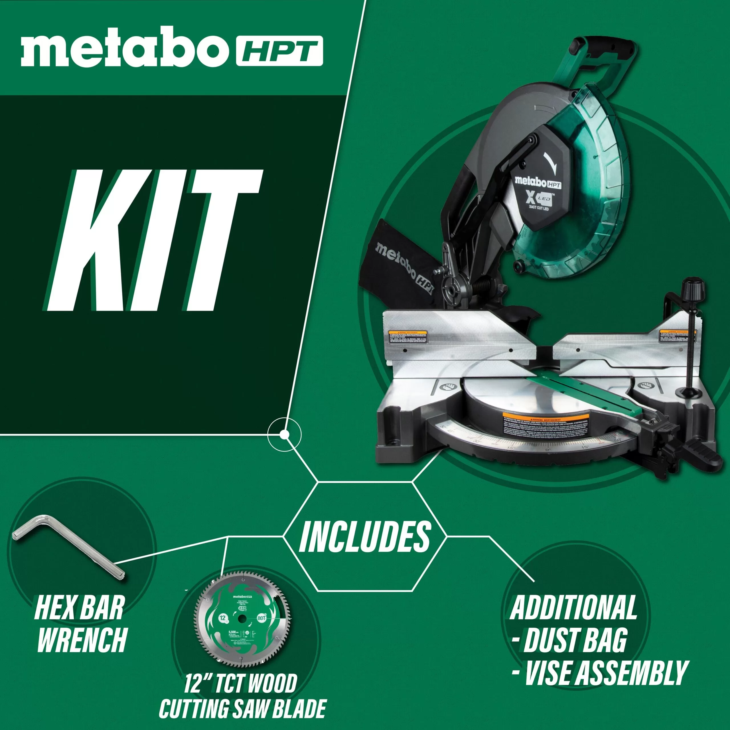 Metabo HPT C12FDHBM 12 Inch Dual Bevel Compound Miter Saw - Image 2