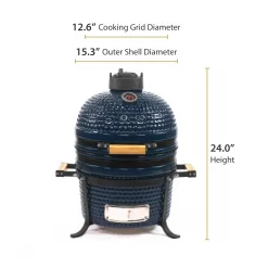 Alternative view of VESSILS MY15TT004 12.6-in W Blue Kamado Charcoal Grill