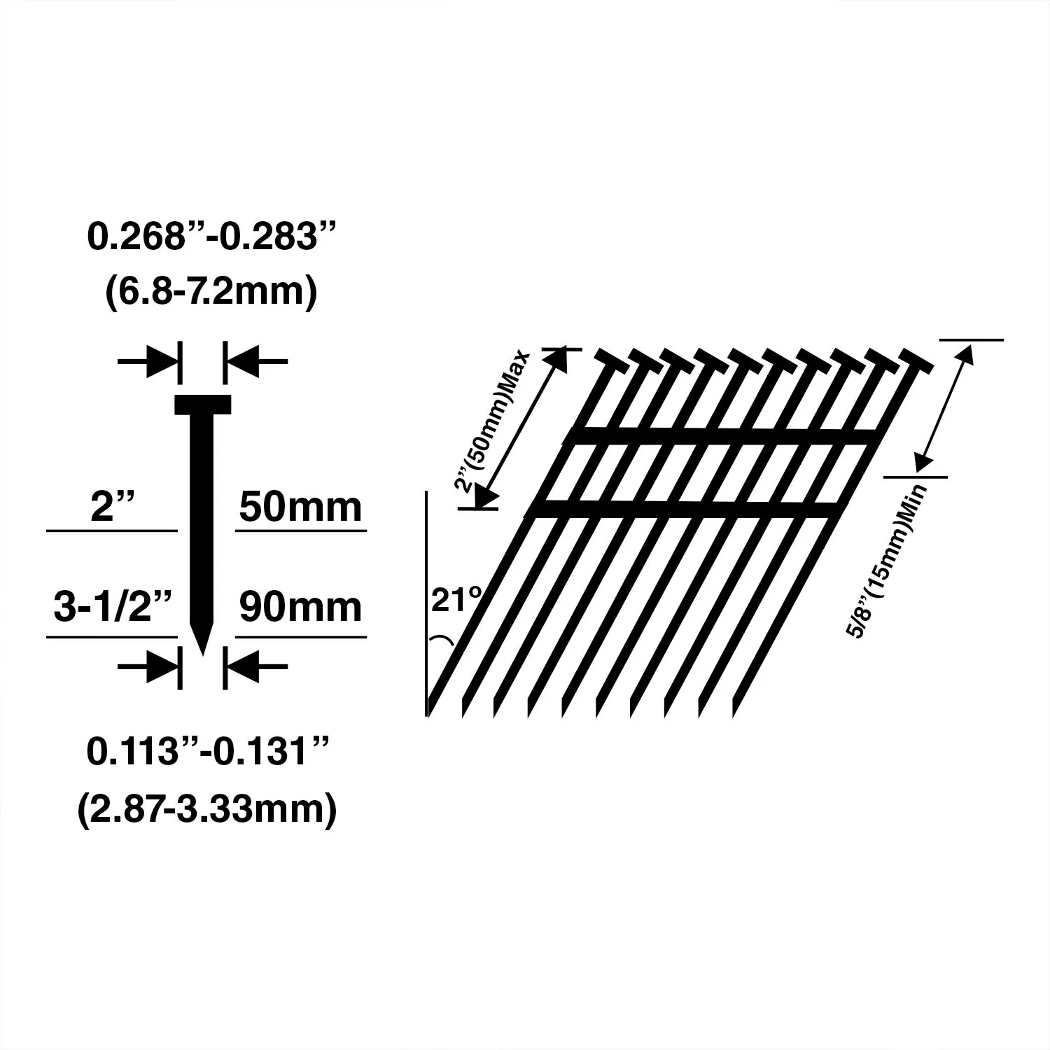 FREEMAN Full Round Head, include plastic Case 3.5-in 21-Degree Pneumatic Framing Nailer - Image 7