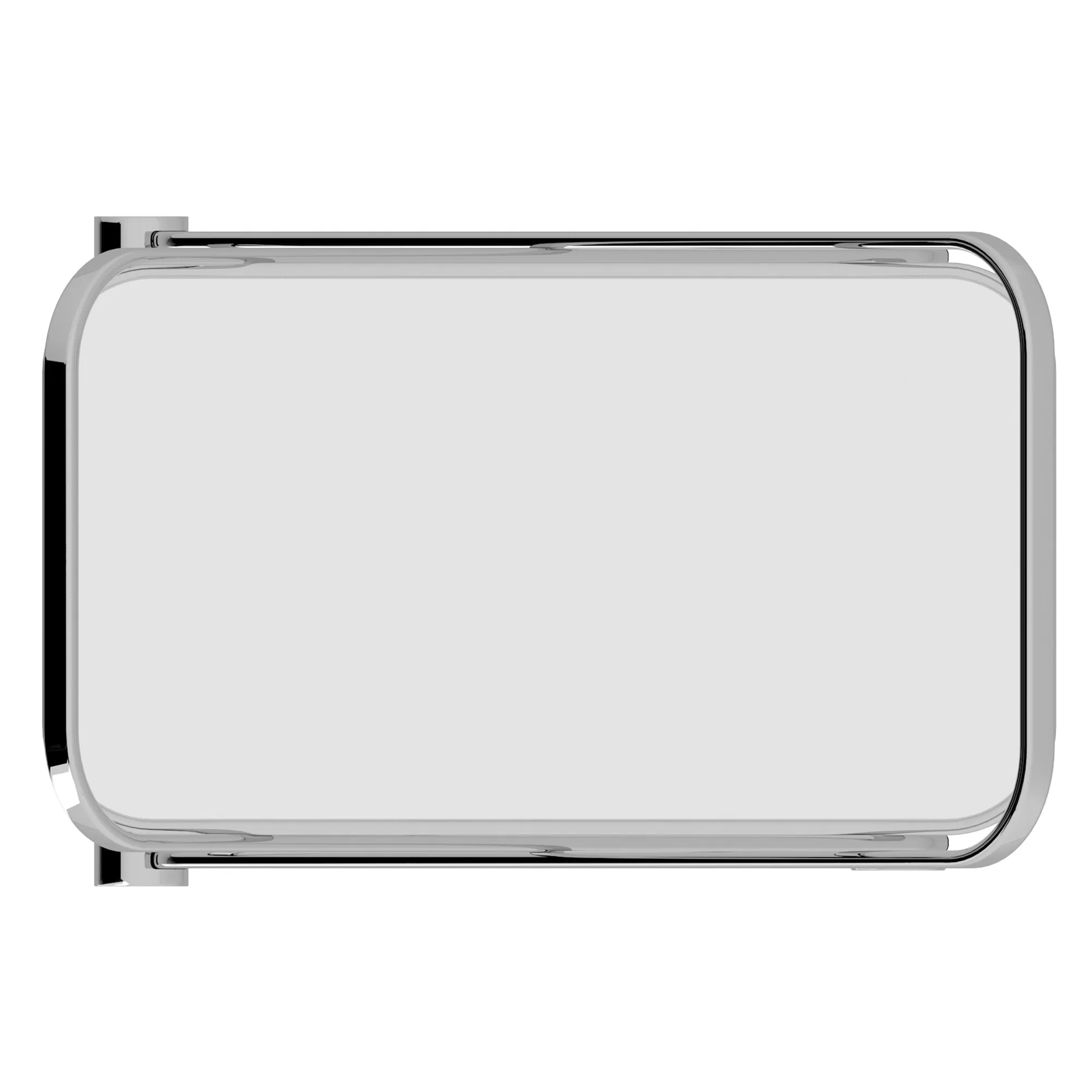 Worldwide Homefurnishings Chrome Metal Base with Glass Top Rolling Kitchen Cart (16.5-in x 26.5-in x 30.5-in) - Image 4