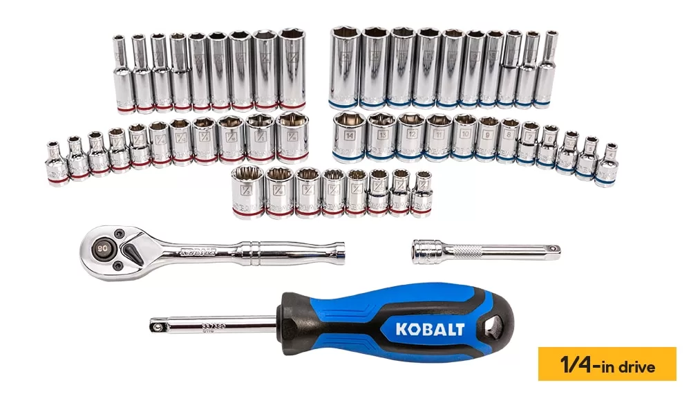Kobalt 227-Piece Standard (SAE) and Metric Polished Chrome Mechanics Tool Set with Hard Case - Image 3