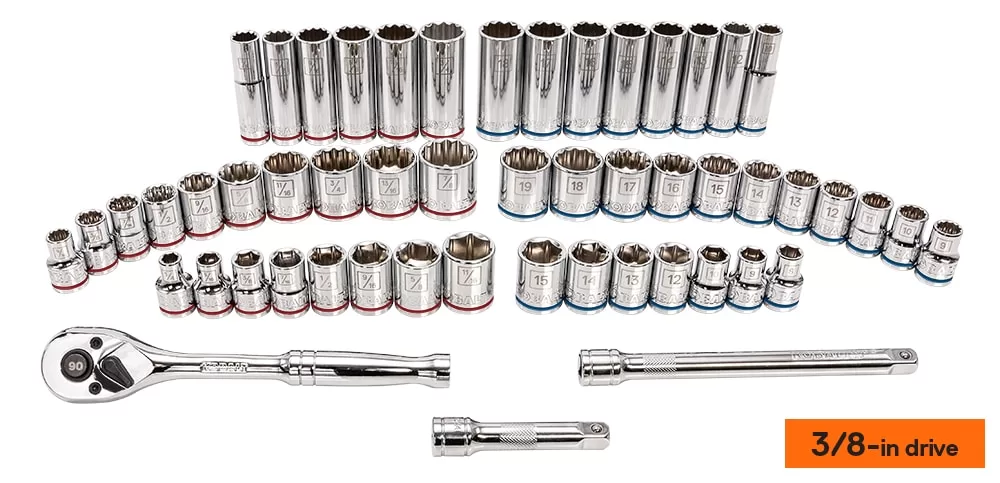 Kobalt 227-Piece Standard (SAE) and Metric Polished Chrome Mechanics Tool Set with Hard Case - Image 4