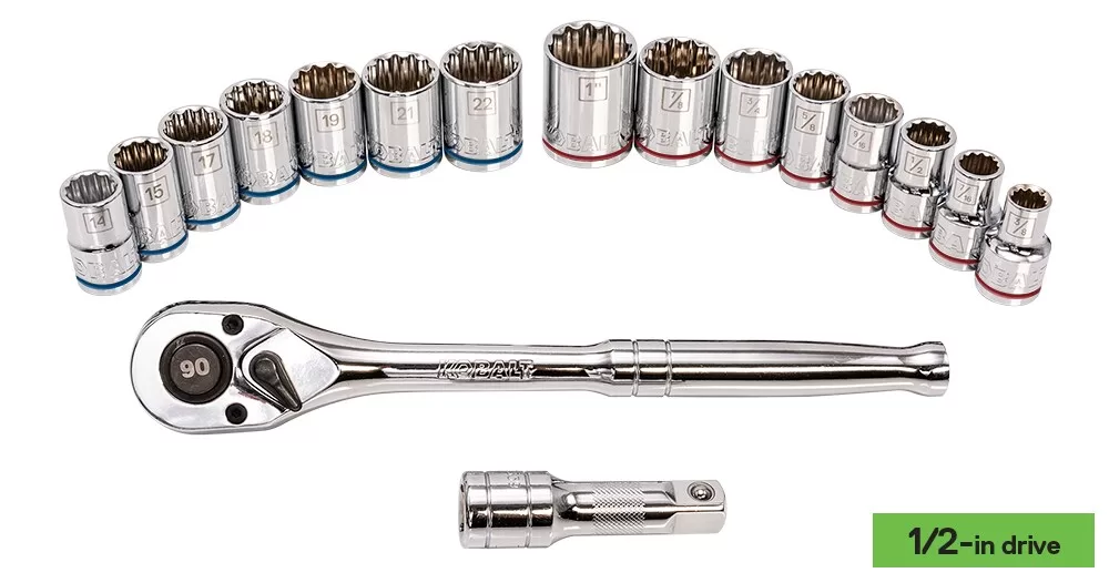 Kobalt 227-Piece Standard (SAE) and Metric Polished Chrome Mechanics Tool Set with Hard Case - Image 5