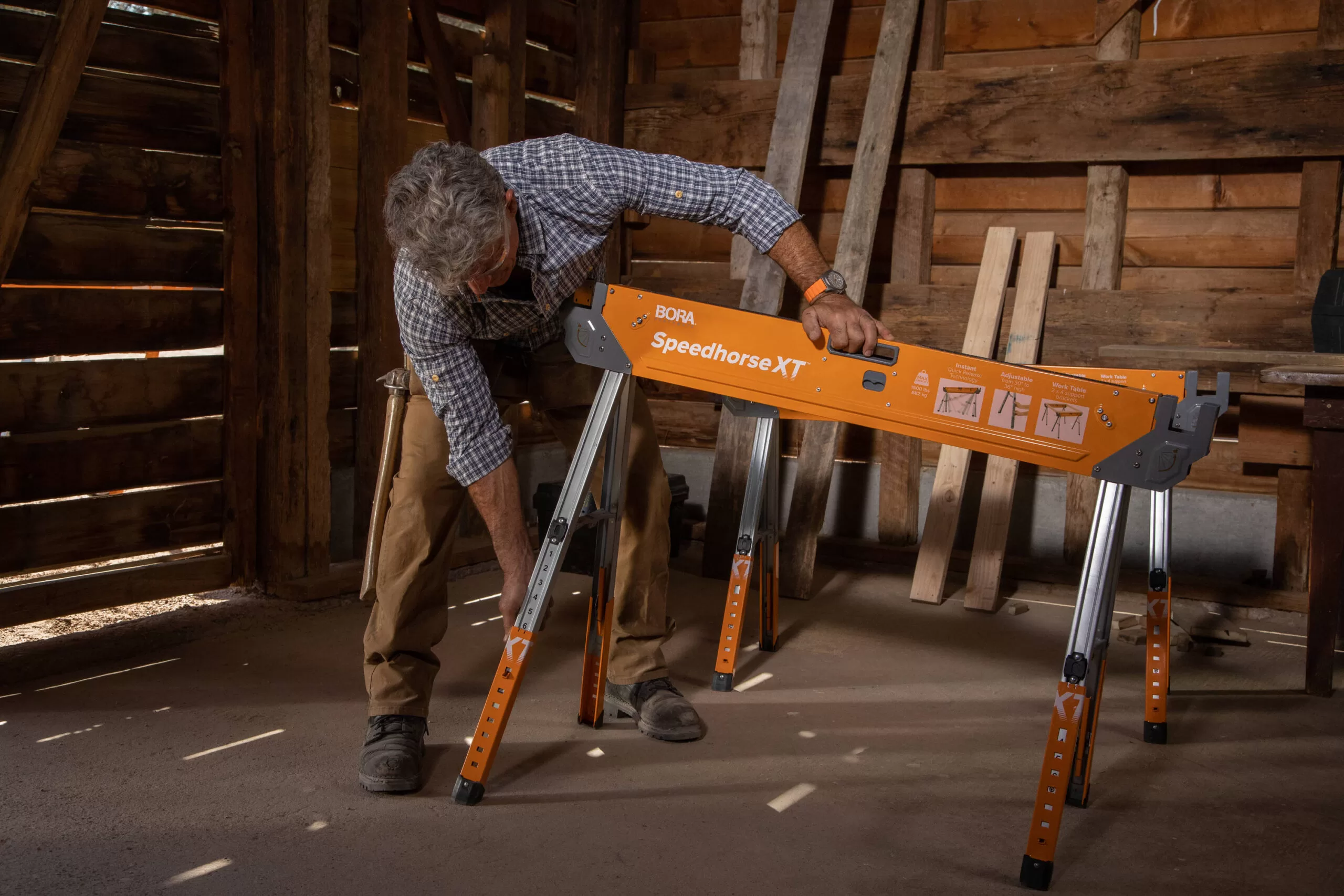 BORA 2-Pack 3-in W x 36-in H Adjustable Steel Saw Horse (1500-lb Capacity) - Image 8