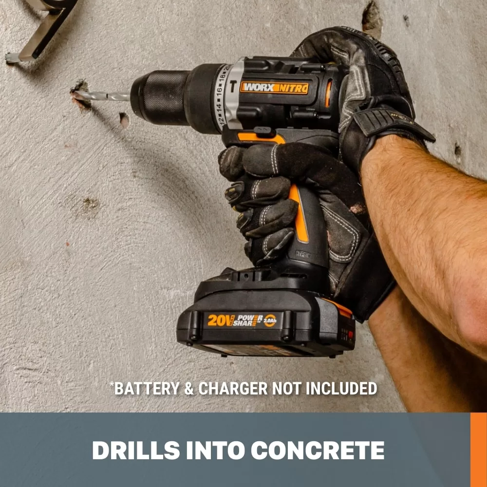 WORX Nitro Power Share Nitro 20-volt Max 1/2-in Brushless Cordless Drill (Tool Only) - Image 13