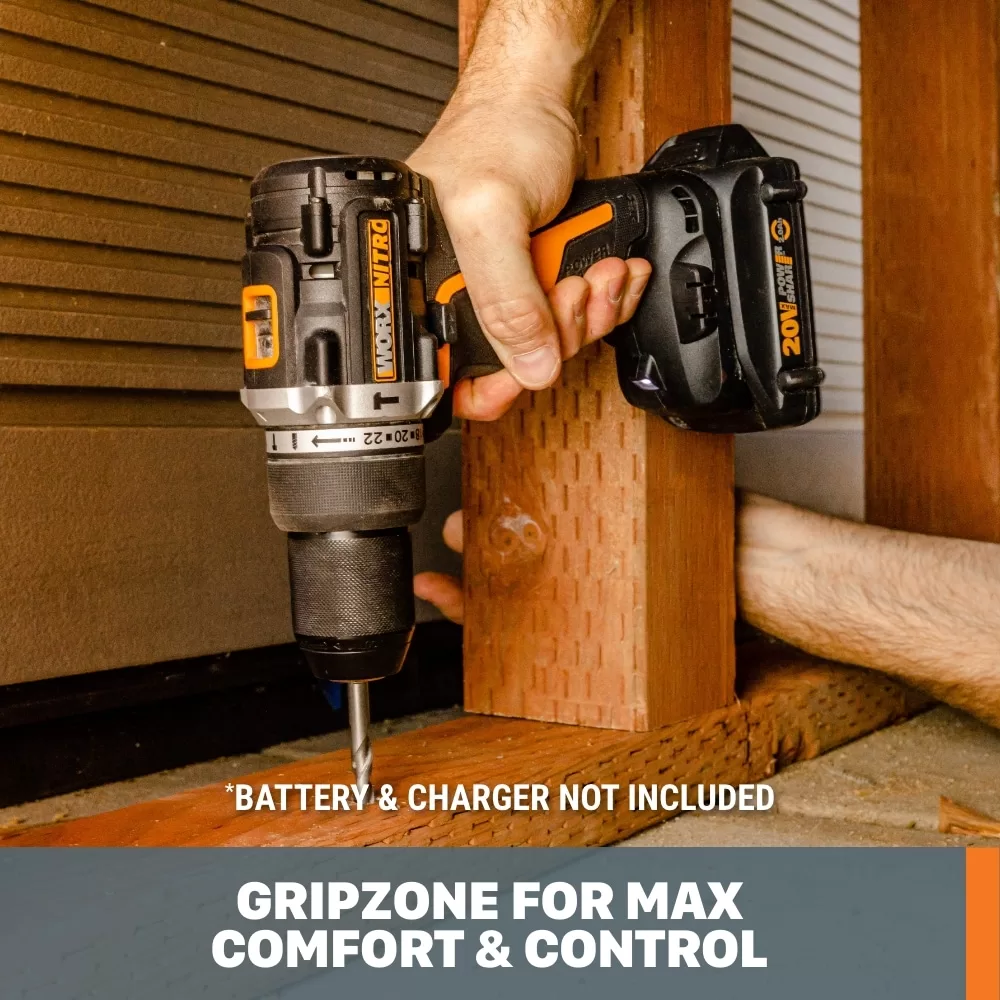 WORX Nitro Power Share Nitro 20-volt Max 1/2-in Brushless Cordless Drill (Tool Only) - Image 12