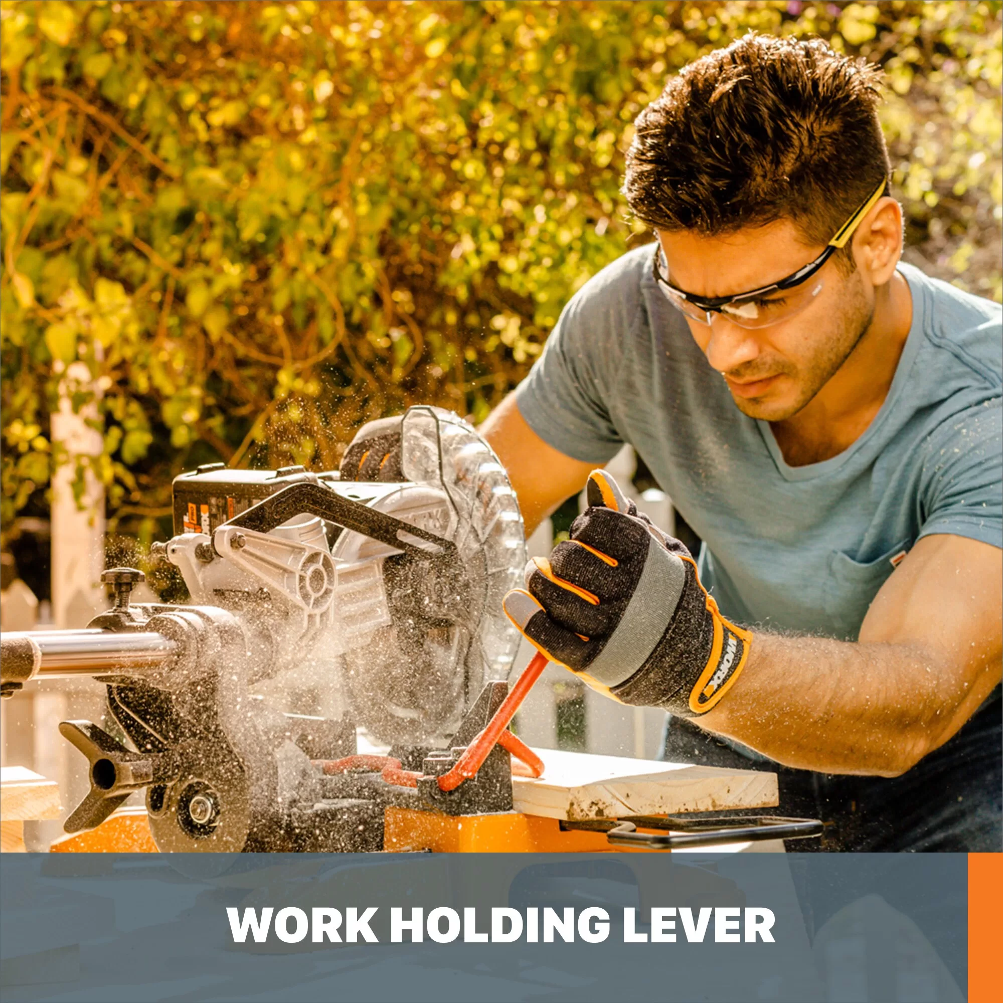 WORX Power Share POWER SHARE 7-1/4-in 20-volt Max Single Bevel Sliding Compound Cordless Miter Saw (Cordless) - Image 14