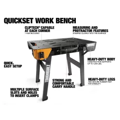 Alternative view of TOUGHBUILT QuickSet 1,000lb Capacity 23.5-in W x 31-in H Black and Gray Plastic Work Bench