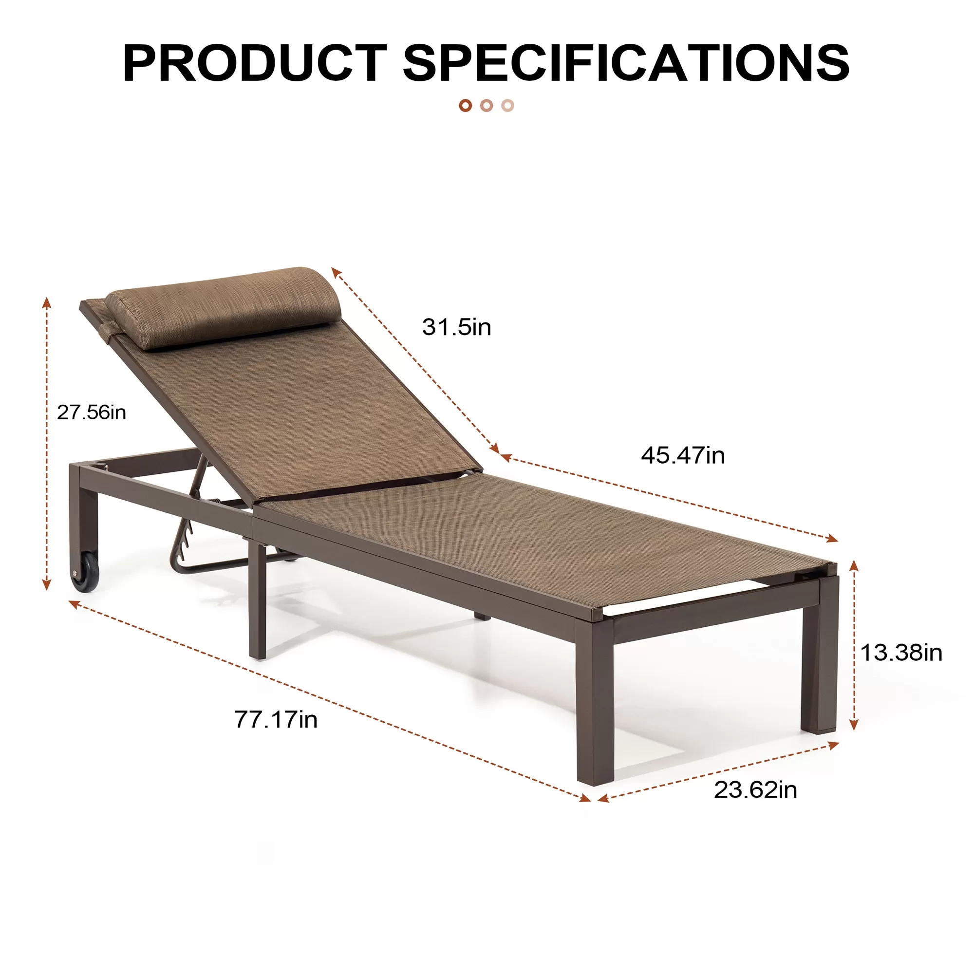 Crestlive Products Patio chaise lounge Aluminum Frame In Brown - Image 7