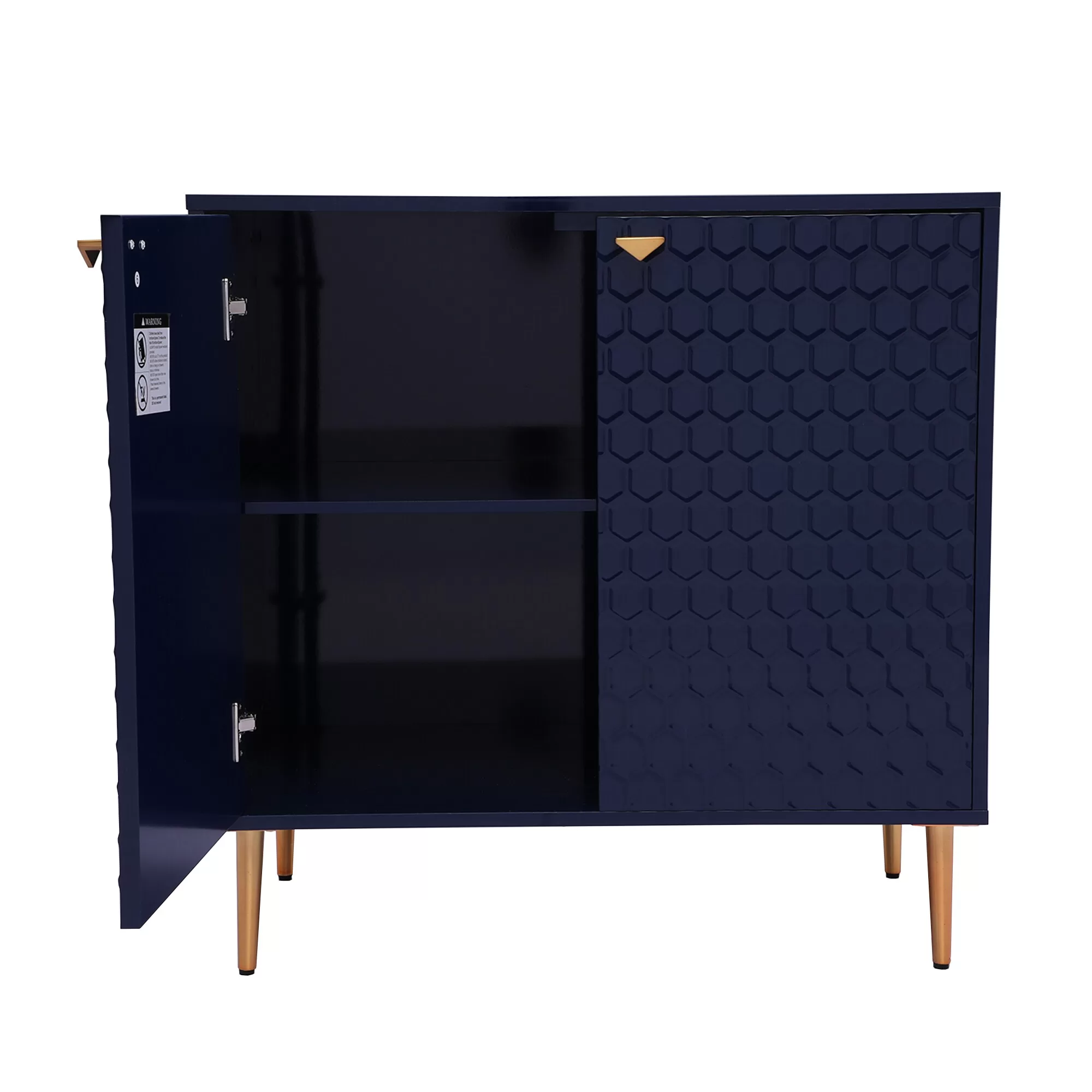 Clihome 2-Door Blue Storage Cabinets 31.5-in W x 32-in H Wood Composite Blue Freestanding Utility Storage Cabinet - Image 2