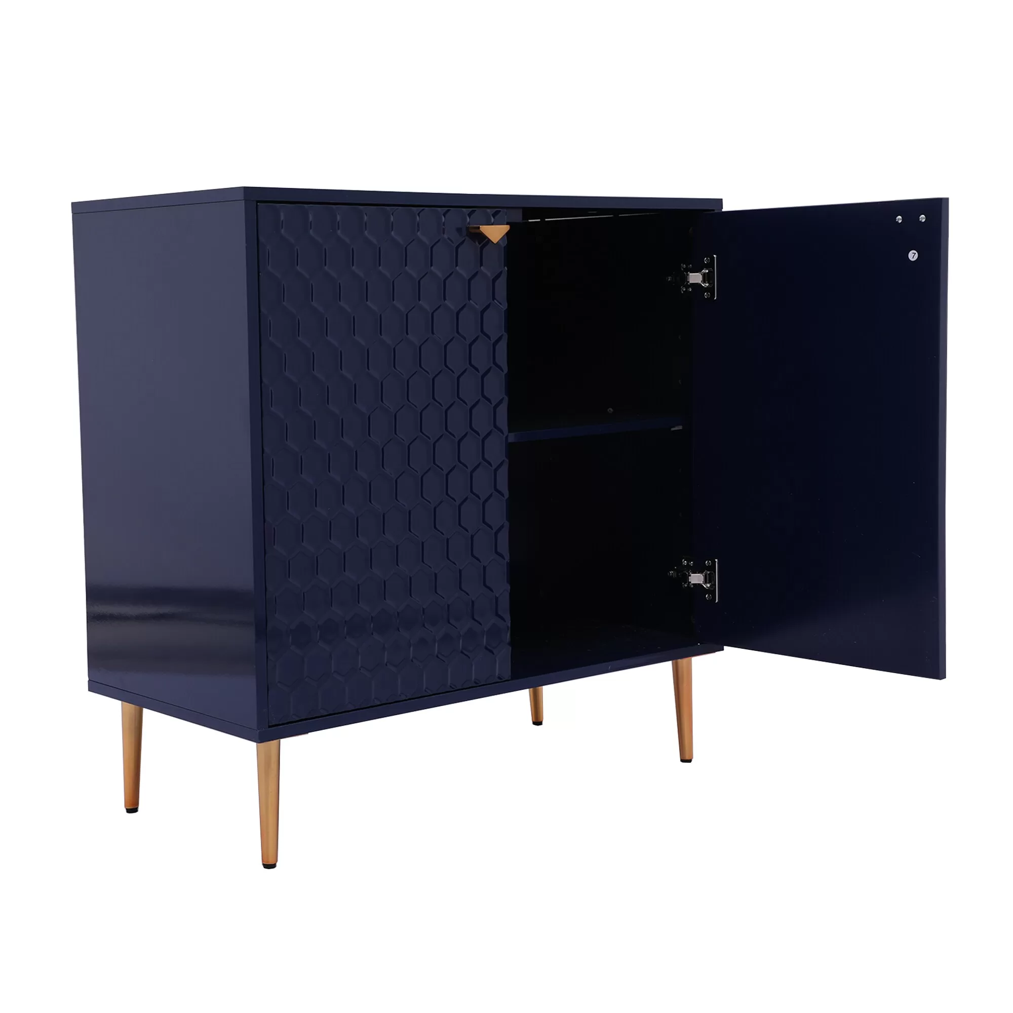 Clihome 2-Door Blue Storage Cabinets 31.5-in W x 32-in H Wood Composite Blue Freestanding Utility Storage Cabinet - Image 3