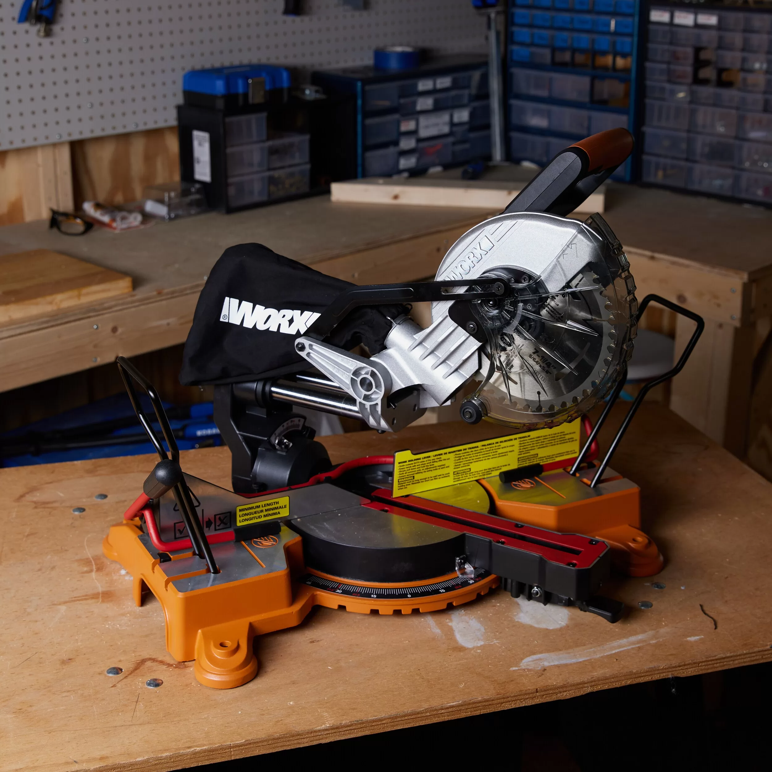 WORX Power Share POWER SHARE 7-1/4-in 20-volt Max Single Bevel Sliding Compound Cordless Miter Saw (Cordless) - Image 5