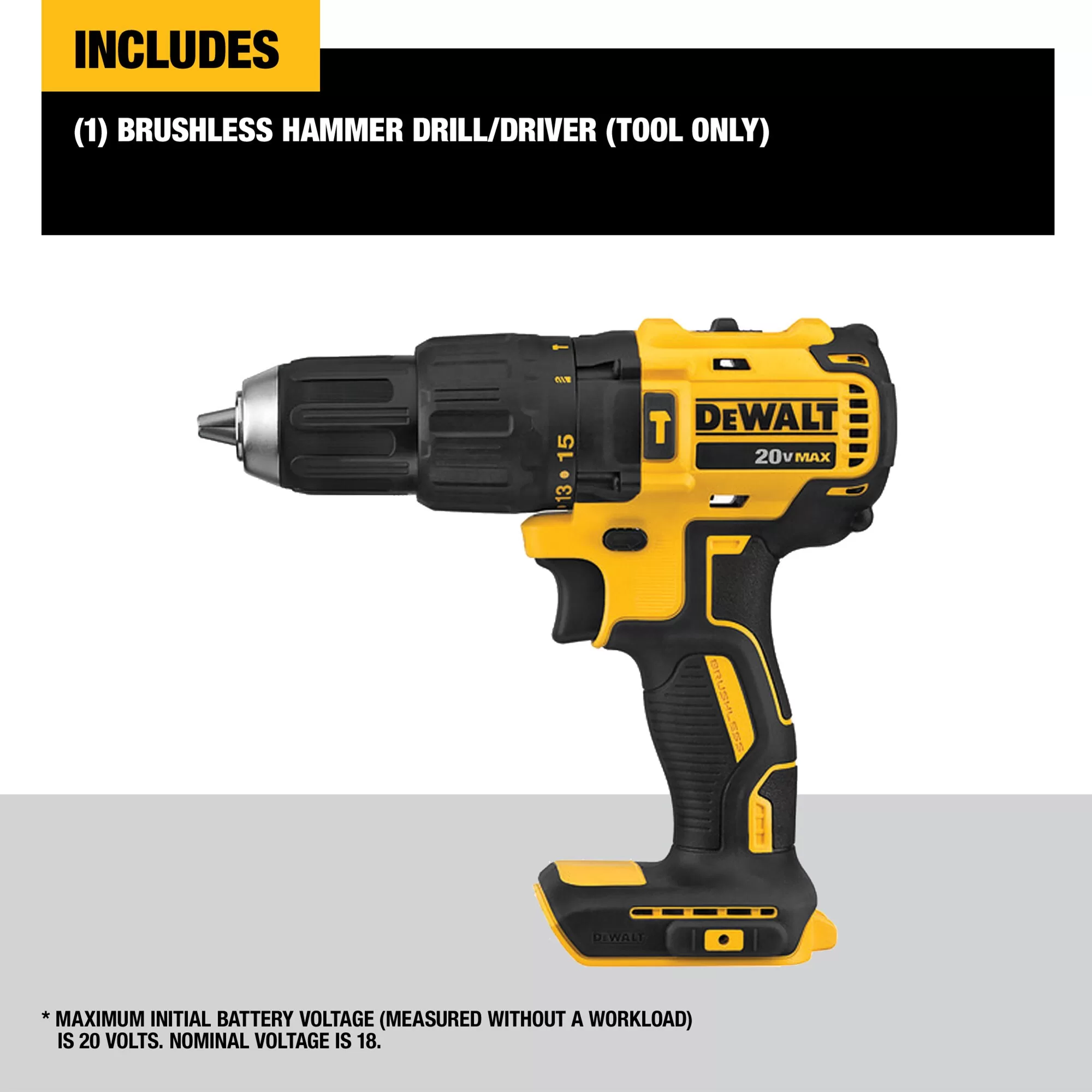 DEWALT 1/2-in 20-volt Max-Amp Variable Speed Brushless Cordless Hammer Drill(Tool Only) - Image 3