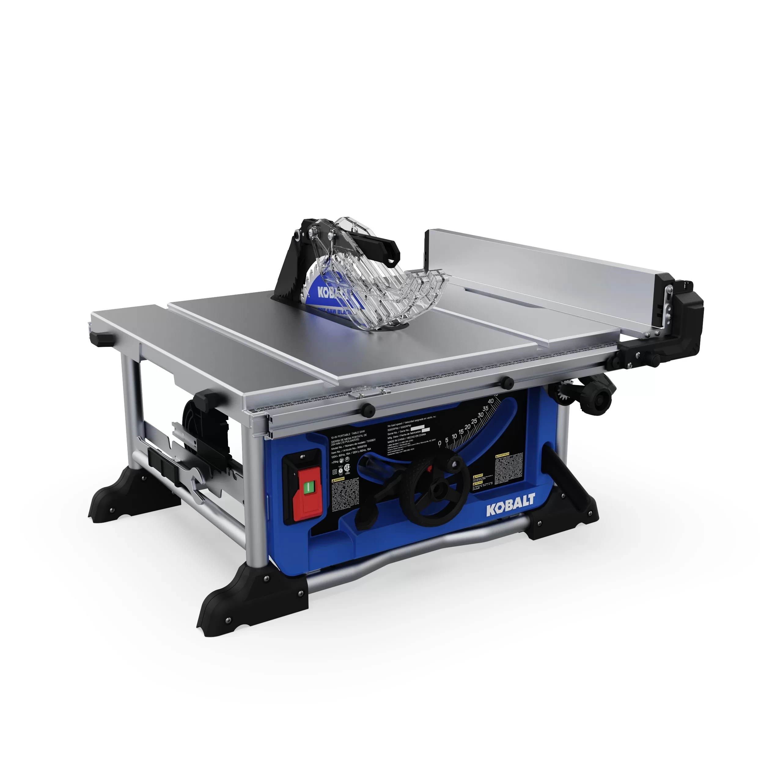 Kobalt 10-in Carbide-tipped Blade 15-Amp Portable Benchtop Table Saw