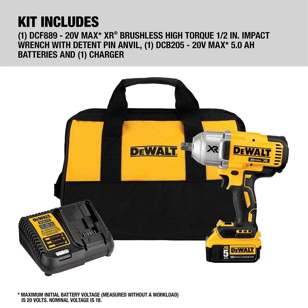DEWALT Variable Speed Brushless 1/2-in square Drive Cordless Impact Wrench (Battery Included) - Image 3