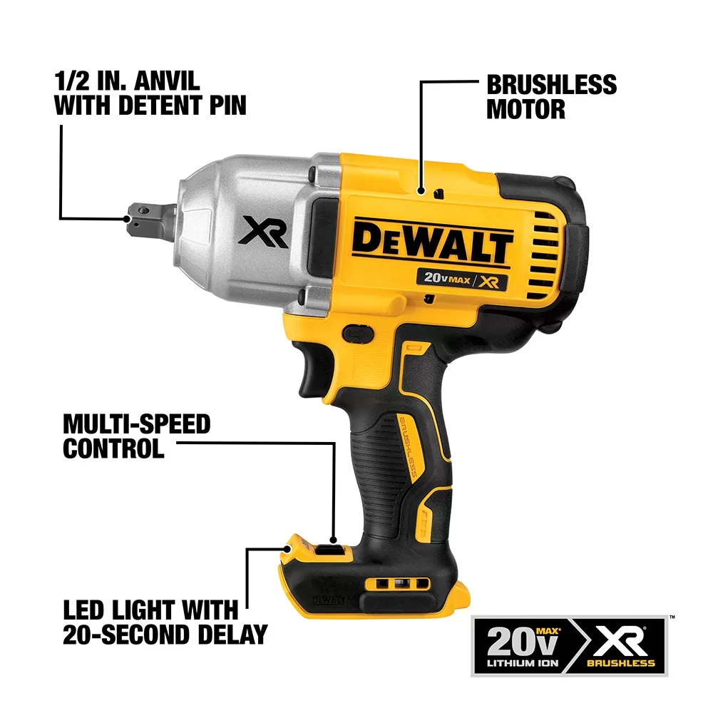 DEWALT Variable Speed Brushless 1/2-in square Drive Cordless Impact Wrench (Battery Included) - Image 2