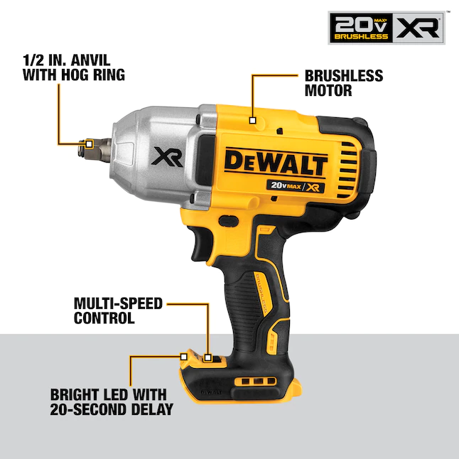 DEWALT DCF899HB XR Variable Speed Brushless 1/2-in Drive Cordless Impact Wrench (Tool Only) - Image 4