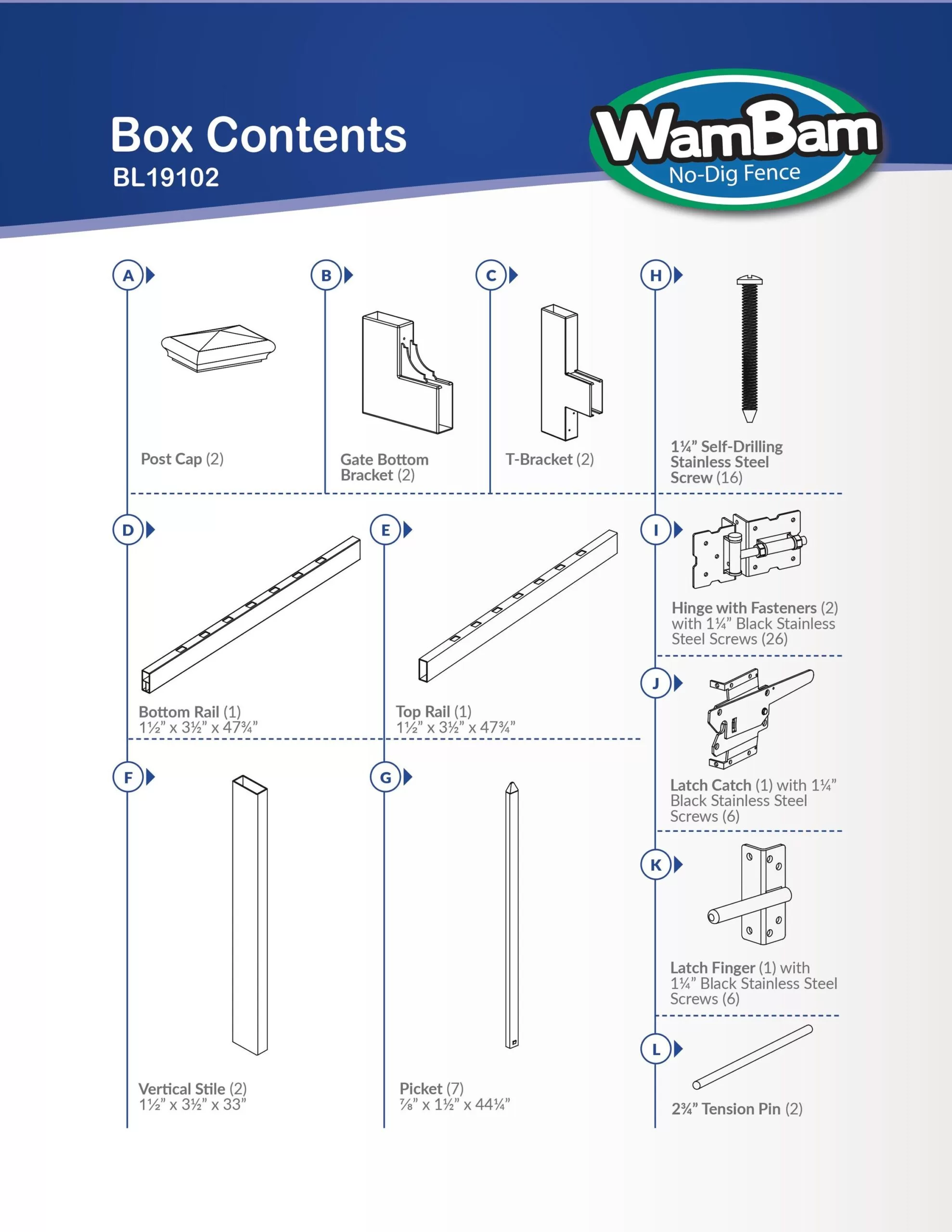 WamBam Fence 4-ft H x 4-ft W White Vinyl Flat-top Fence Gate Kit - Image 6
