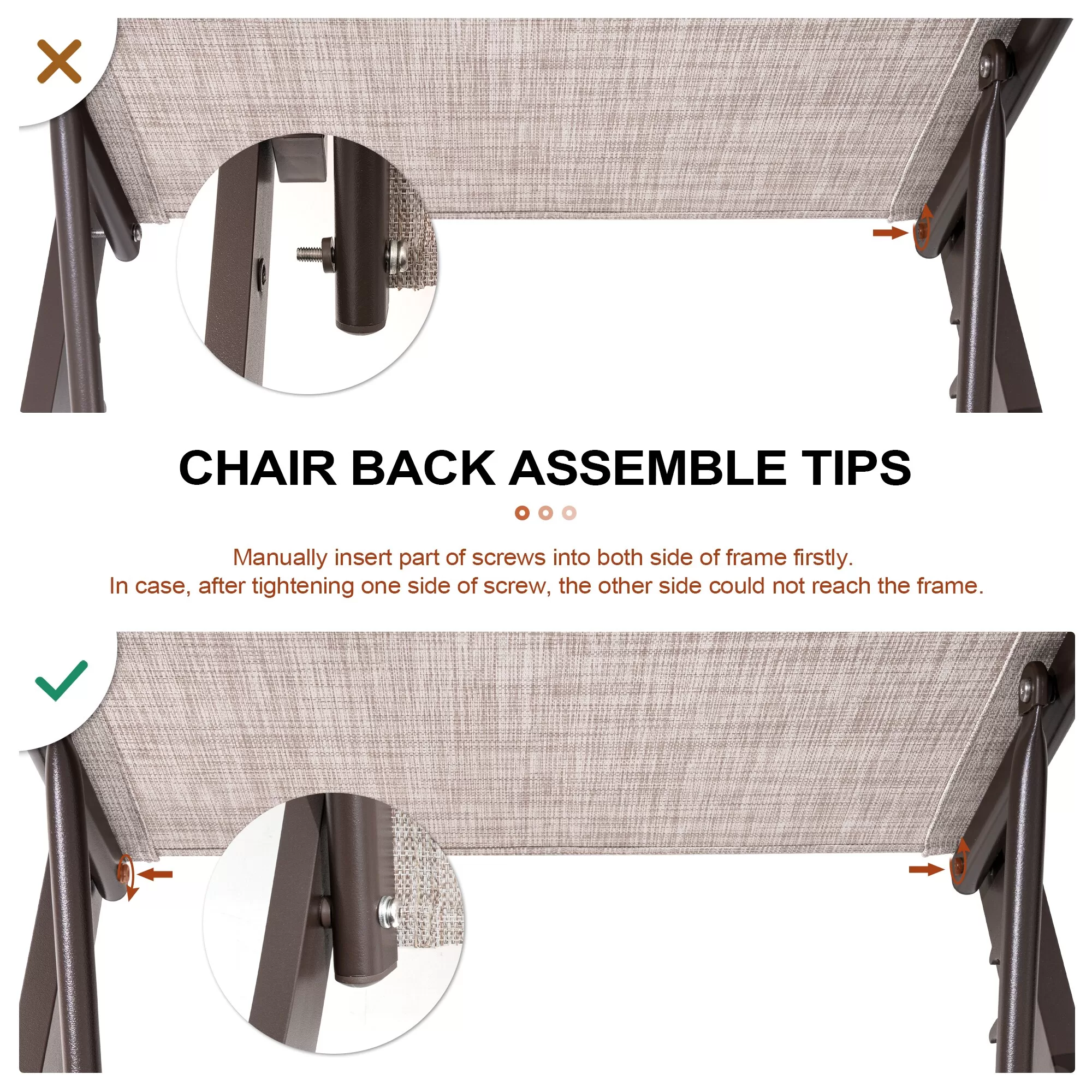Crestlive Products Patio chaise lounge Set of 2 Aluminum Frame In Classic Brown - Image 5