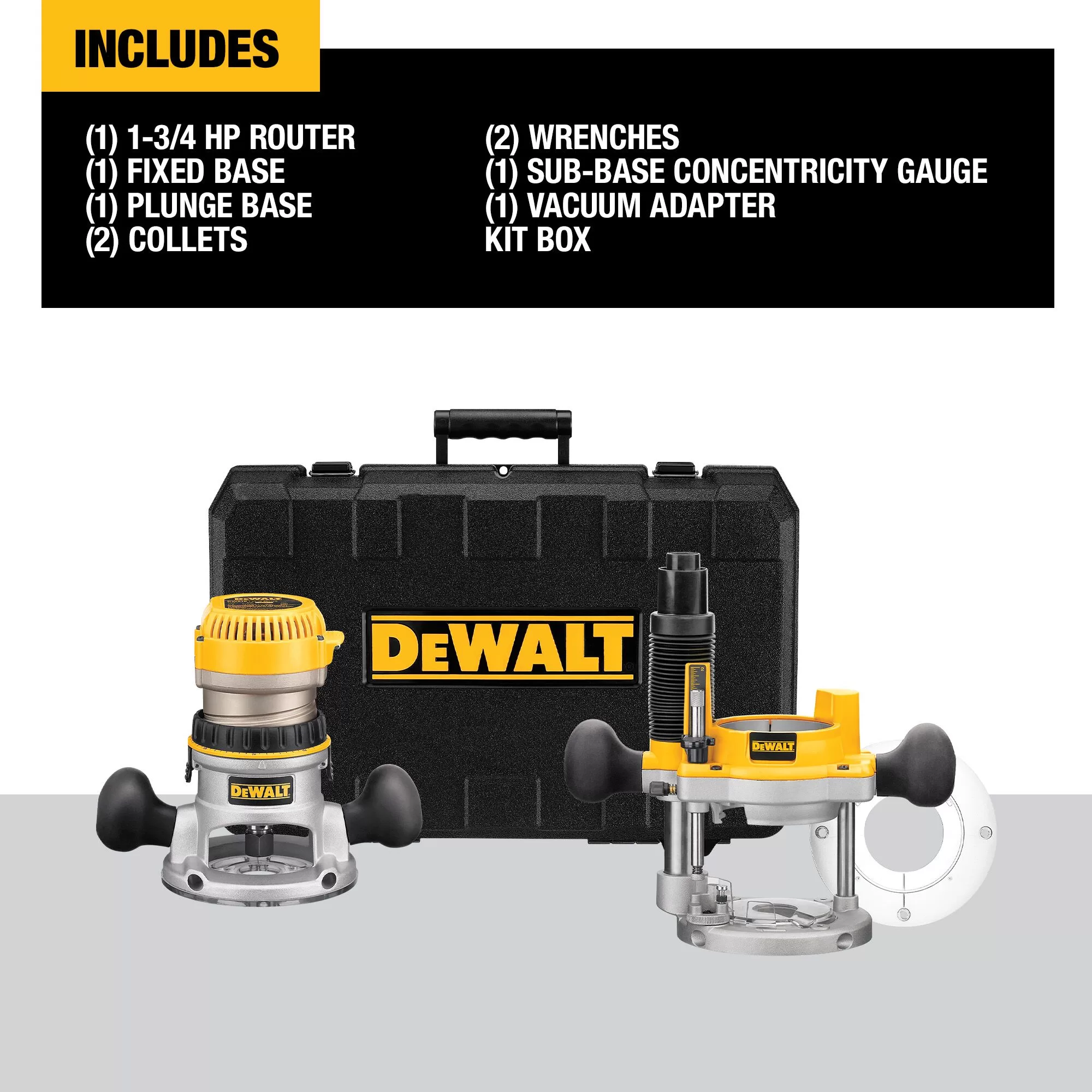 DEWALT 1/2-in-Amp 1.75-HP Combo Fixed/Plunge Corded Router Hard Case (Tool Only) - Image 2