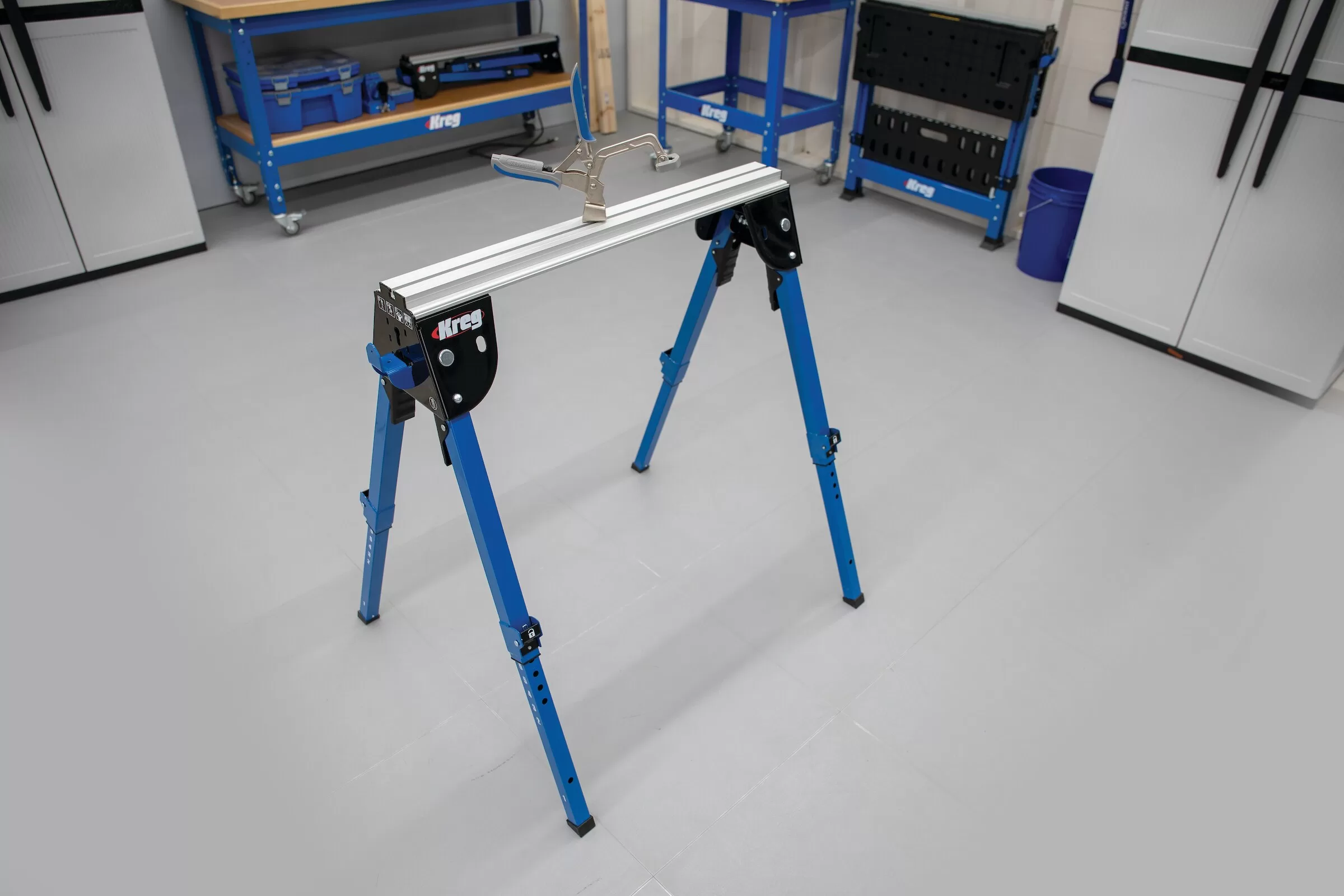 Kreg 32-in W x 35.65-in H Adjustable Anodized Aluminum Track, Steel Legs and Base Saw Horse (1100-lb Capacity) - Image 4
