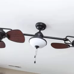 Alternative view of Harbor Breeze  Twin Breeze II 74-in Oil Rubbed Bronze LED Indoor/Outdoor Ceiling Fan with Light (6-Blade)