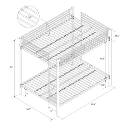 DHP Sidney Full over Full Metal Bunk Bed, Black
