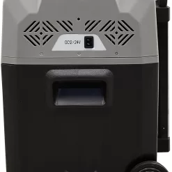 E-Kooler Bluetooth Battery-Powered Portable Iceless Travel Cooler with Wheels & Sliding Handle (40 Liter, Gray)