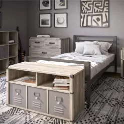 Little Seeds Nova Bedroom Storage Bench – Grey Oak