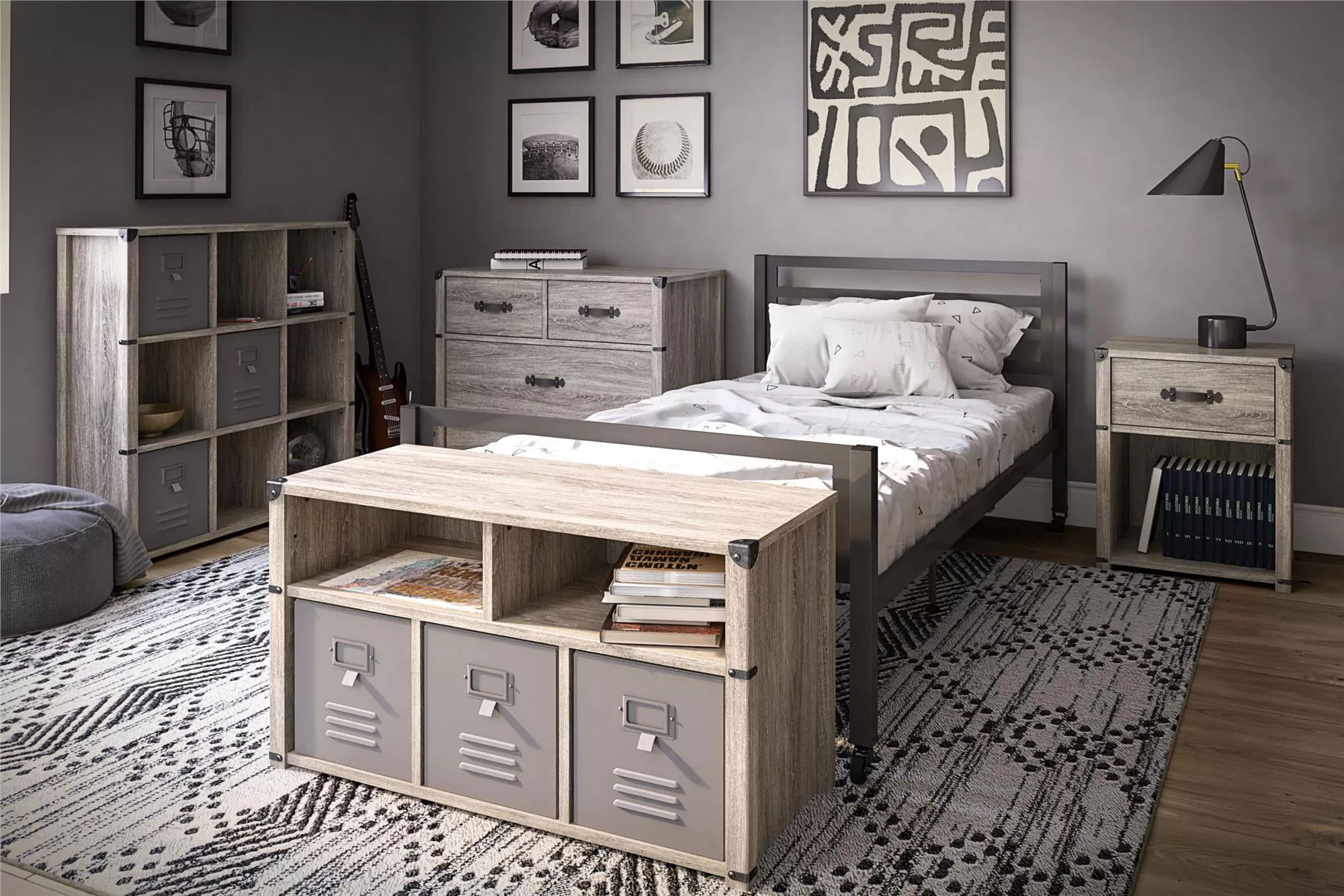 Little Seeds Nova Bedroom Storage Bench – Grey Oak