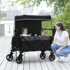 Little Folks by Delta Children City Wagon Cruiser Stroller, Black