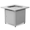 Endless Summer Outdoor Fire Pit Table with Faux Marble Finish, White Glass