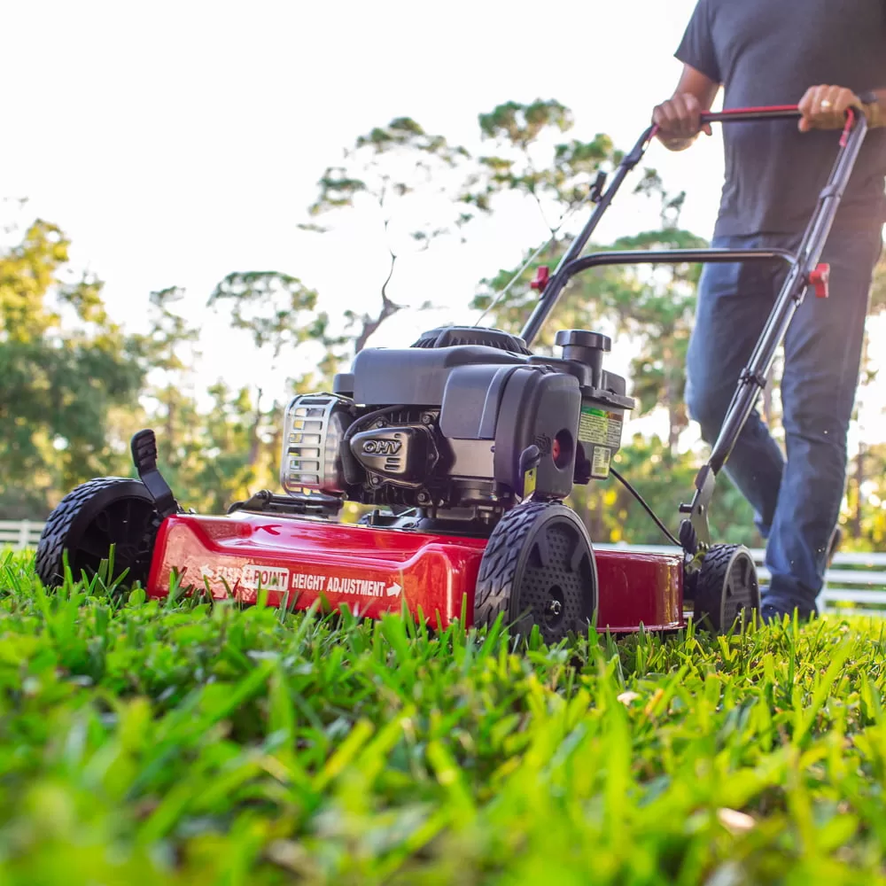 Hyper Tough 20-inch 125cc Gas Push Mower with Briggs & Stratton Engine (Assembly Details: 46.9 lbs; 22.10-inch Height)