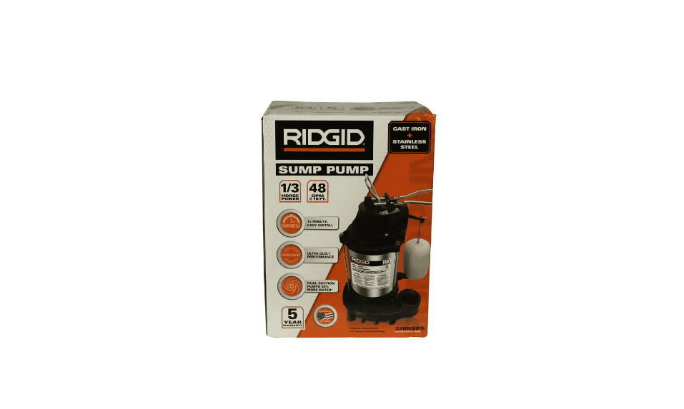 RIDGID 330RSDS 1/3 HP Stainless Steel Dual Suction Sump Pump
