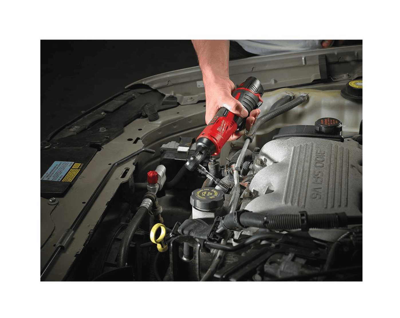 Milwaukee 2522-21XC-2457-20 M12 FUEL 12-Volt 3 in. Lithium-Ion Brushless Cordless Cut Off Saw Kit W/ M12 3/8 in. Ratchet