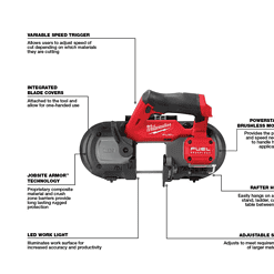 Milwaukee Band Saw 2529-20 M12 FUEL 12V Lithium-Ion Cordless Compact (Tool-Only)