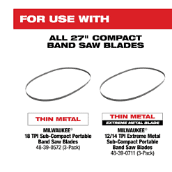 Milwaukee Band Saw 2429-20-2471-20-48-59-2420 M12 12V Lithium-Ion Cordless Sub-Compact and Copper Tubing Cutter Combo Kit