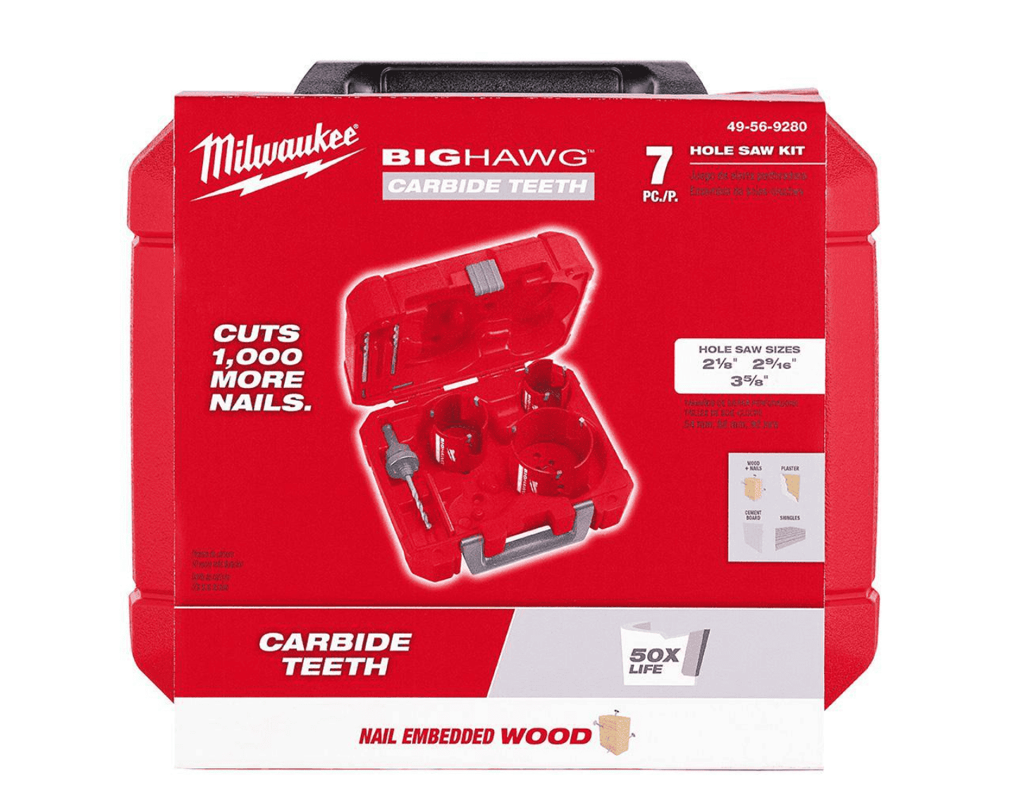 Milwaukee 49-56-9280 BIG HAWG Carbide Hole Saw Kit (7-Piece)