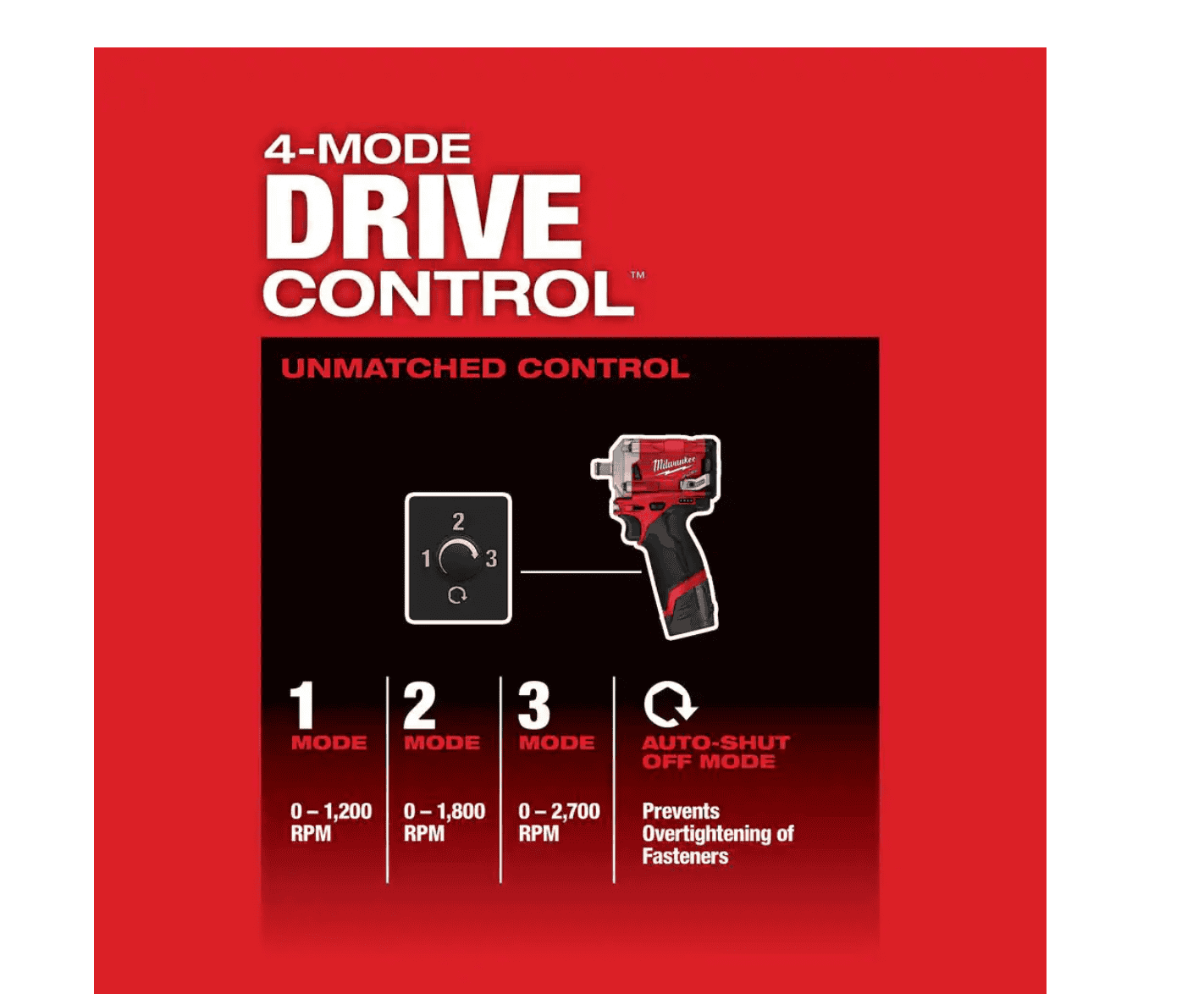 Milwaukee 2555-20-48-11-2420 M12 FUEL 12V Lithium-Ion Brushless Cordless Stubby 1/2 in. Impact Wrench with M12 2.0Ah Battery