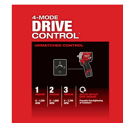 Milwaukee 2554-20-48-11-2420 M12 FUEL 12V Stubby 3/8 in. Lithium-Ion Brushless Cordless Impact Wrench with M12 2.0Ah Battery