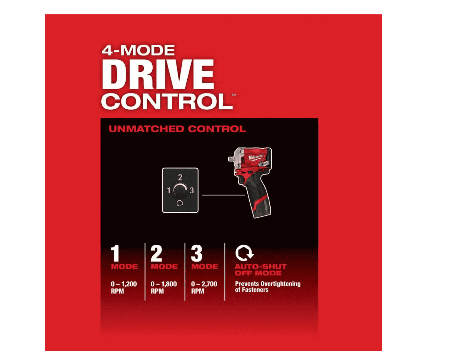 Milwaukee 2554-20 M12 FUEL 12V Lithium-Ion Brushless Cordless Stubby 3/8 in. Impact Wrench (Tool-Only)
