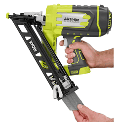 RYOBI P330-PSK005 ONE+ 18V Cordless AirStrike 15-Gauge Angled Finish Nailer and 2.0 Ah Compact Battery and Charger Starter Kit