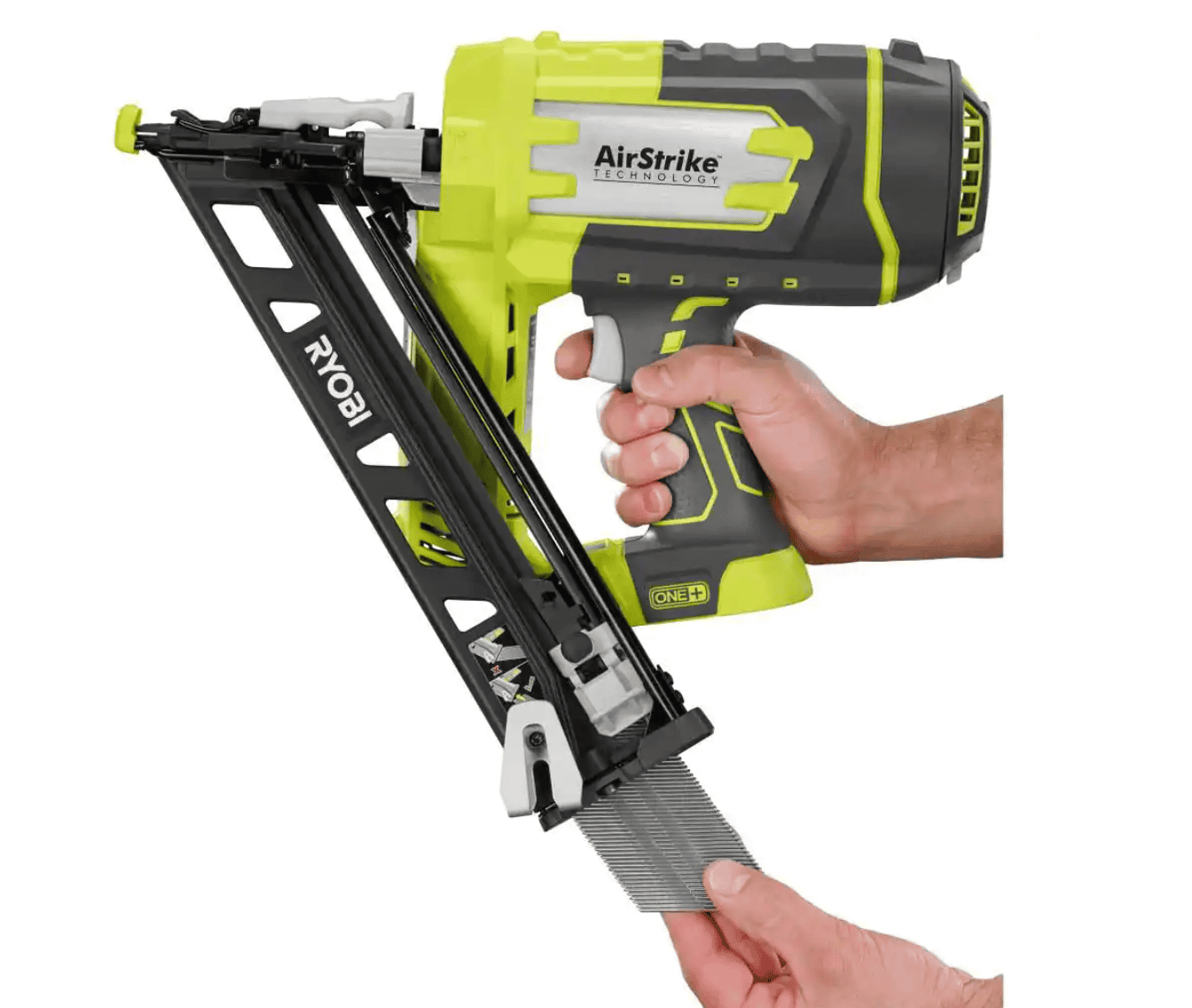 RYOBI P330-PSK005 ONE+ 18V Cordless AirStrike 15-Gauge Angled Finish Nailer and 2.0 Ah Compact Battery and Charger Starter Kit