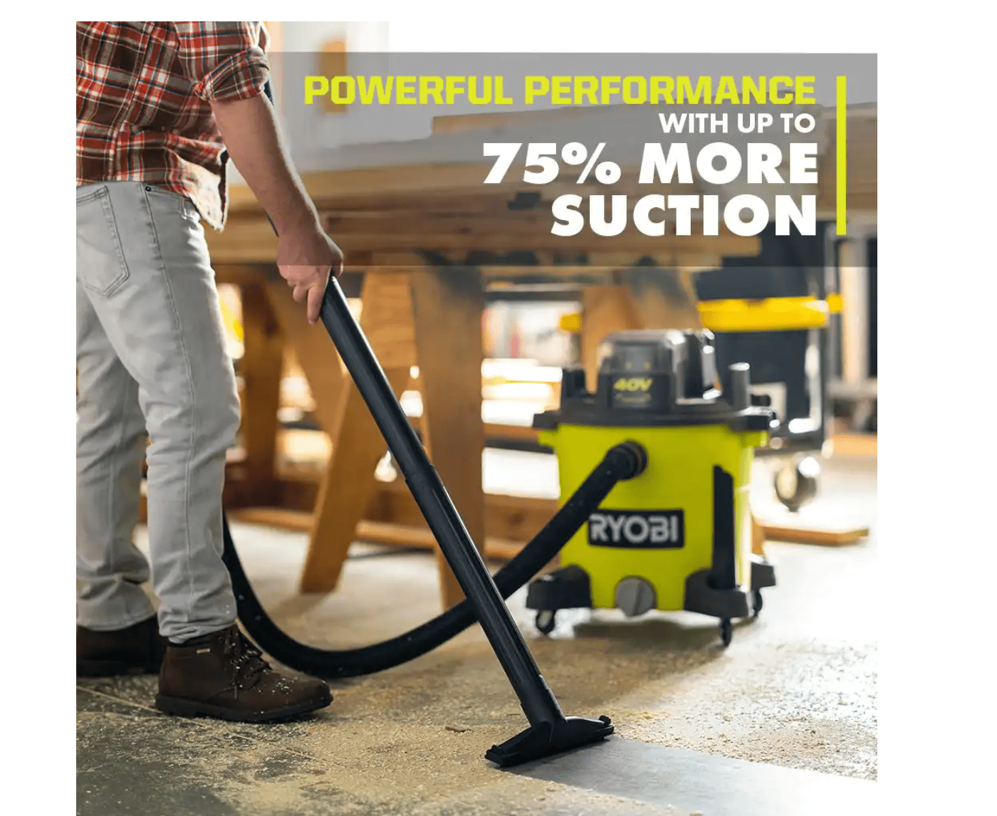 RYOBI RY40WD01B 40V 10 Gal. Cordless Wet/Dry Vacuum (Tool Only)