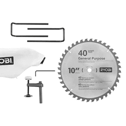 RYOBI TSS103-A181002 15 Amp 10 in. Corded Sliding Compound Miter Saw with 10 in. 40 Carbide Teeth Thin Kerf Miter Saw Blade