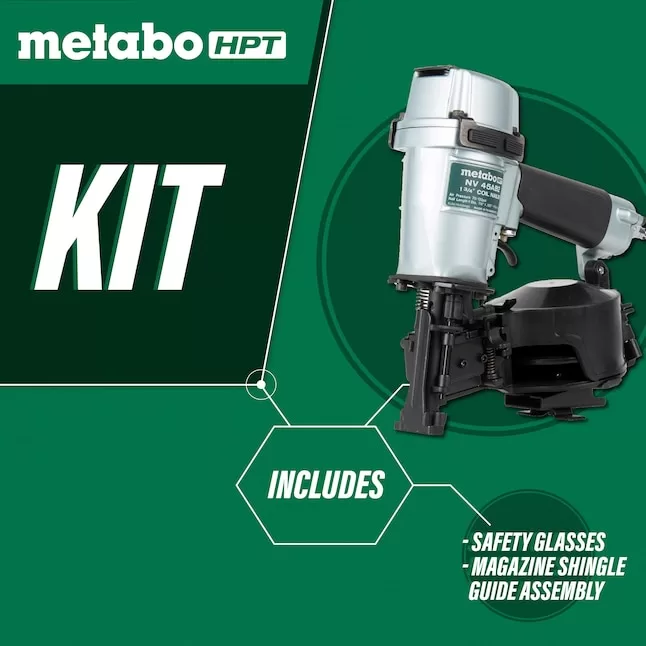 Metabo HPT NV45AB2M 15-Degree Pneumatic Roofing Nail Gun (Nailer) - Image 2