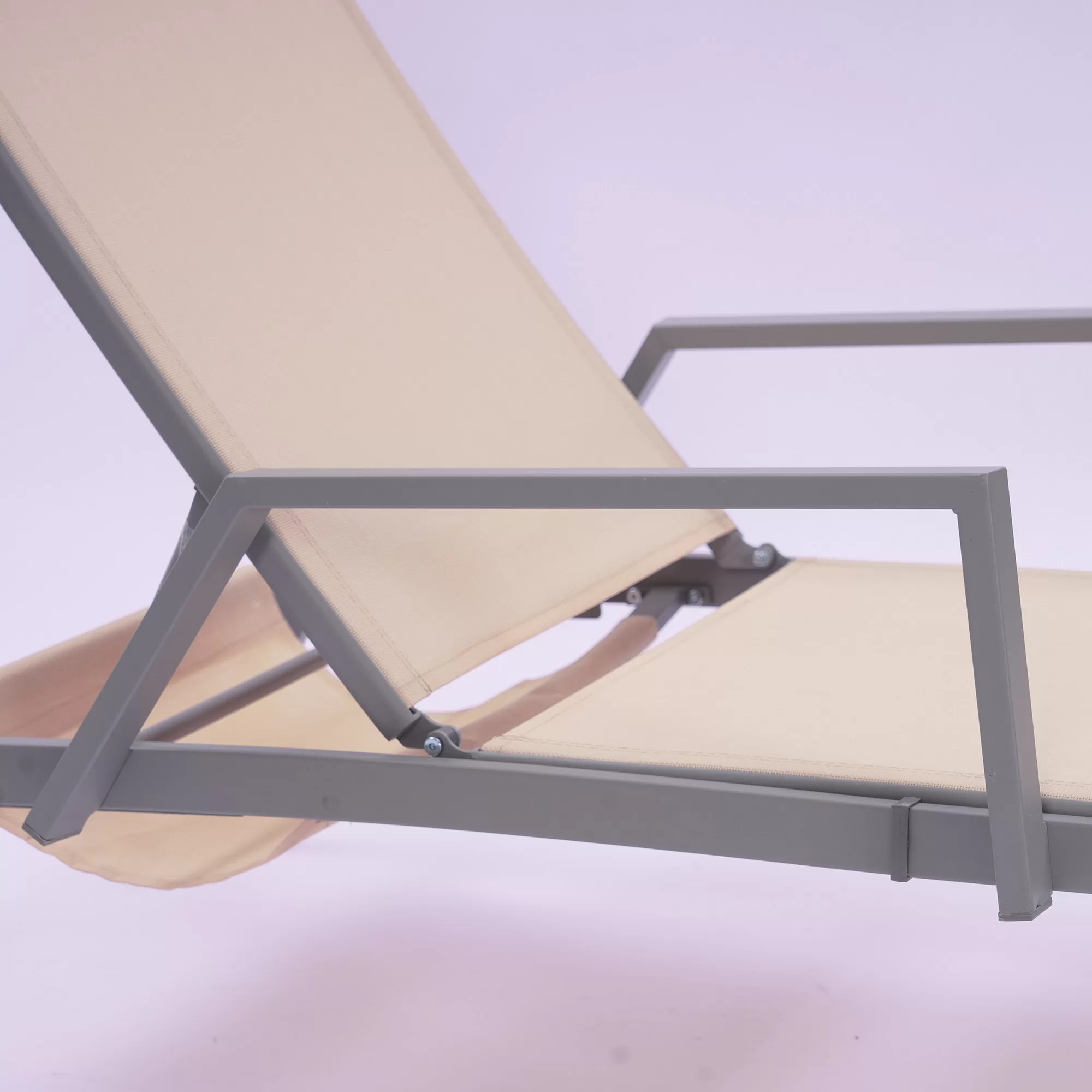 Clihome Patio Chair Metal Frame Stationary Chaise Lounge Chair(s) with Off-white Textilene Sling Seat - Image 15